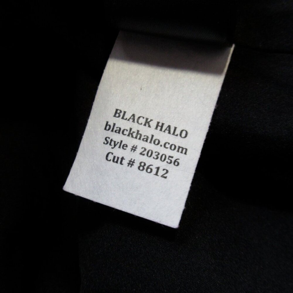 NWT Black Halo Jackie in Black Stretch Gabardine Belted Sheath Dress 8 $375 - Picture 10 of 11